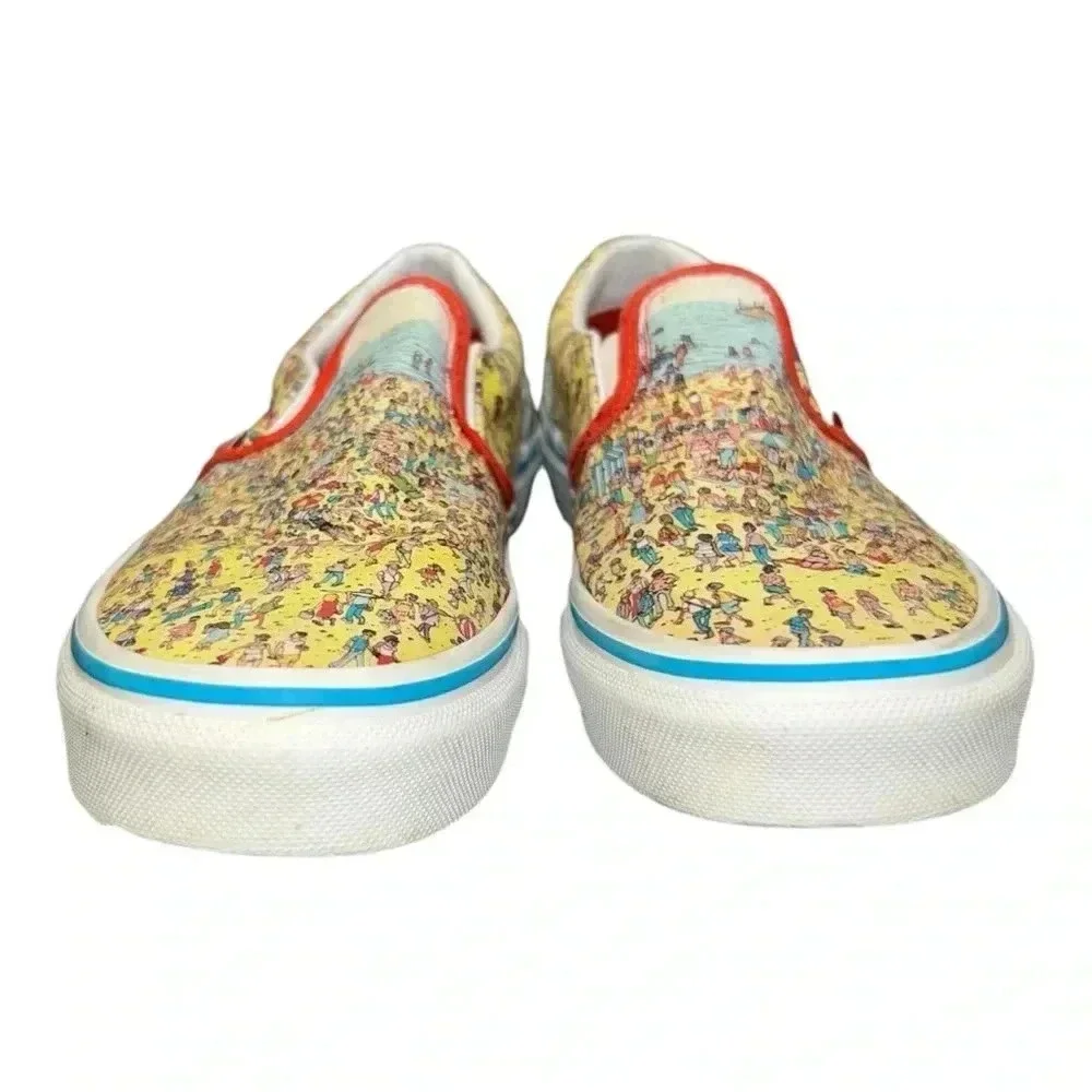 Vans x Where's Waldo Classic Slip-On Find Steve Beach Kids Size 3 - Picture 2 of 13